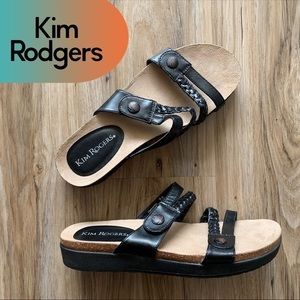 Black slip on comfort sandals by Kim Rogers size 9